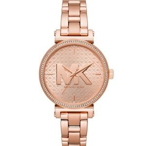 Brand New Rose Gold Michael Kors Sofie Logo Watch